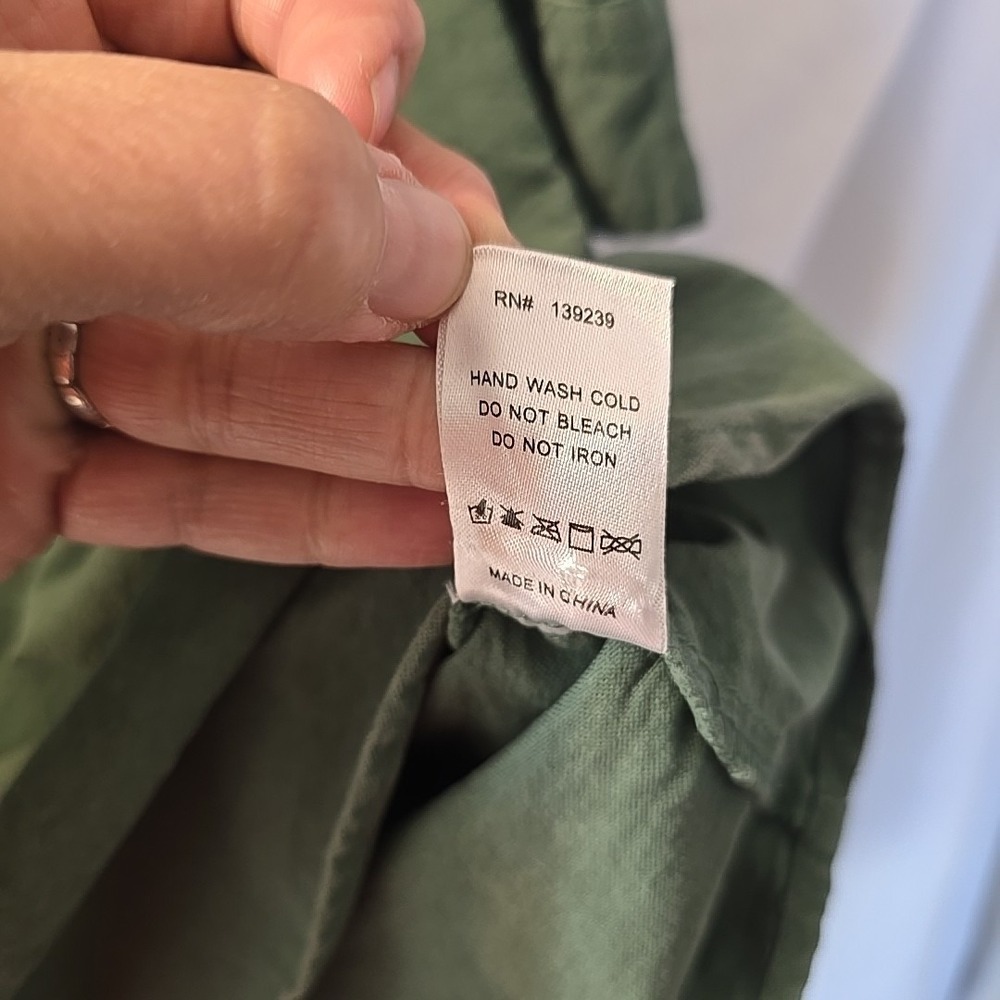 Tuckernuck Pomander Place Polly Shirt Dress Green Boxy Long Sleeve Buttons Sz M - Picture 9 of 15